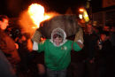 Ottery St Mary burning tar barrels 3